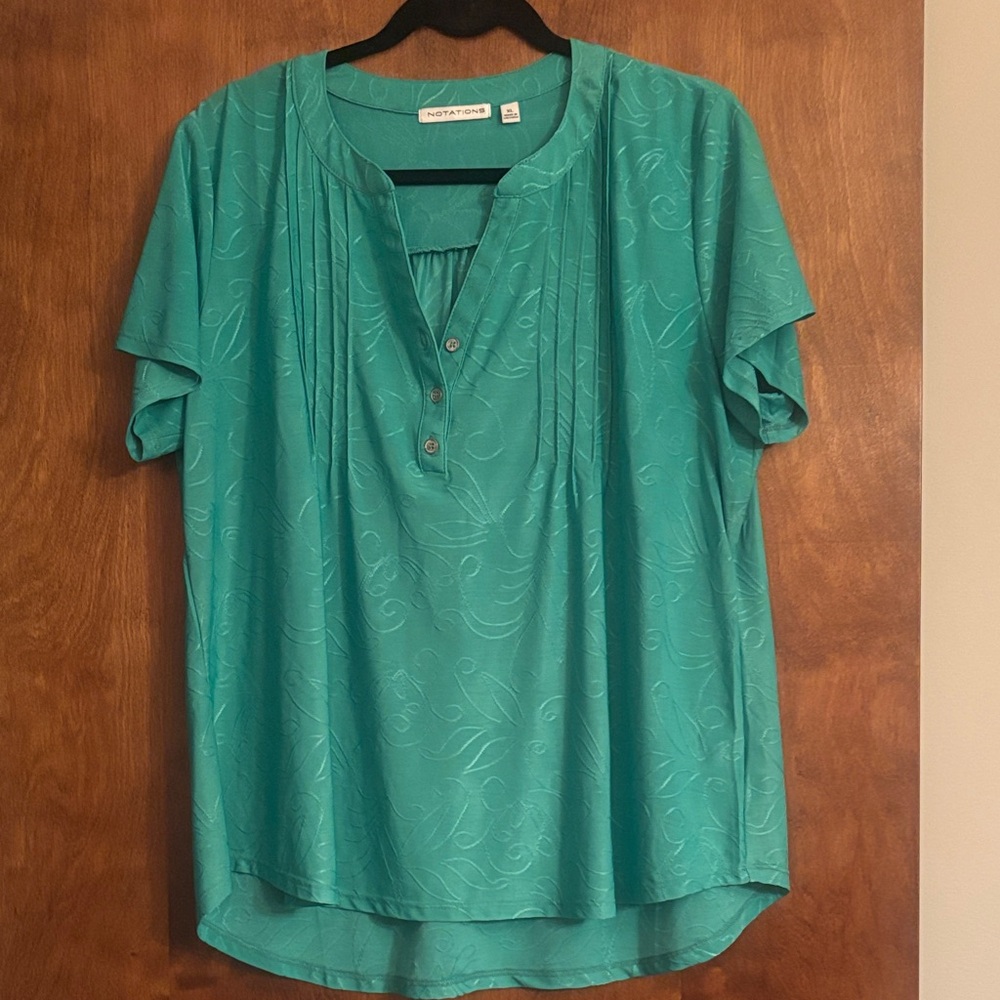 Notations Teal Blouse
